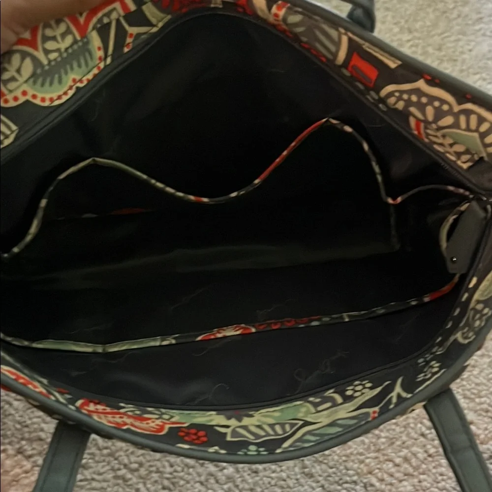 Vera Bradley Greyish Blue Tote with Multicolor Floral Design NWT - Picture 4 of 5